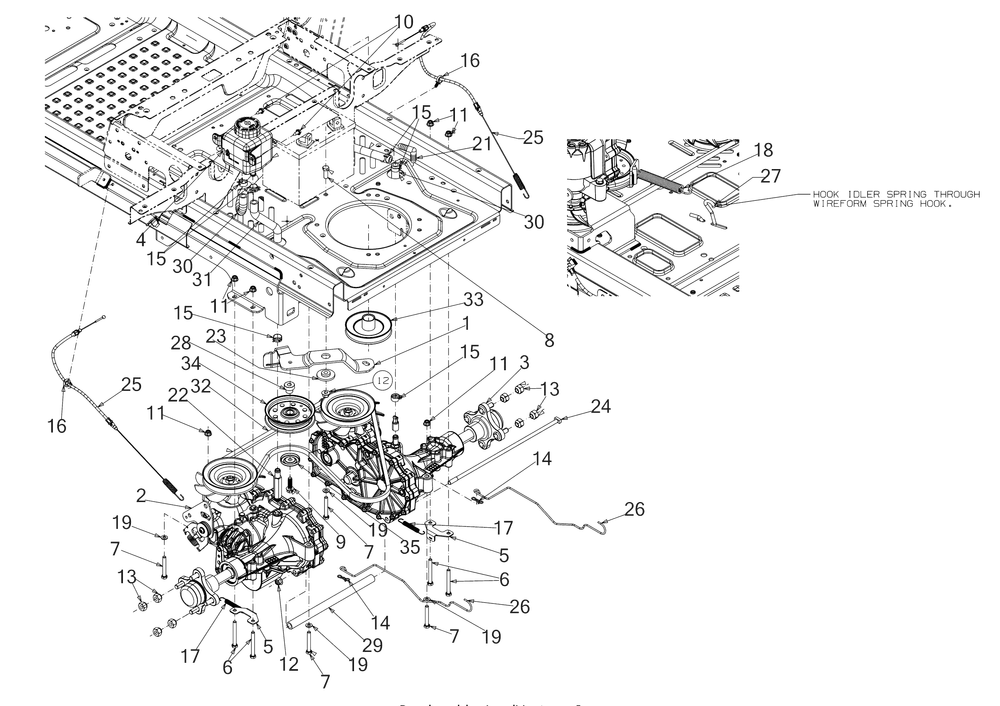 Drive Diagram and Parts List for Z-FORCEL60KH (17ASDALD056)(2018) Cub Cadet Lawn Tractor